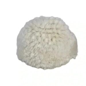 VINTAGE HAT HANSEN FAUX FUR WHITE WINTER MADE IN THE USA ADJUSTABLE CAP